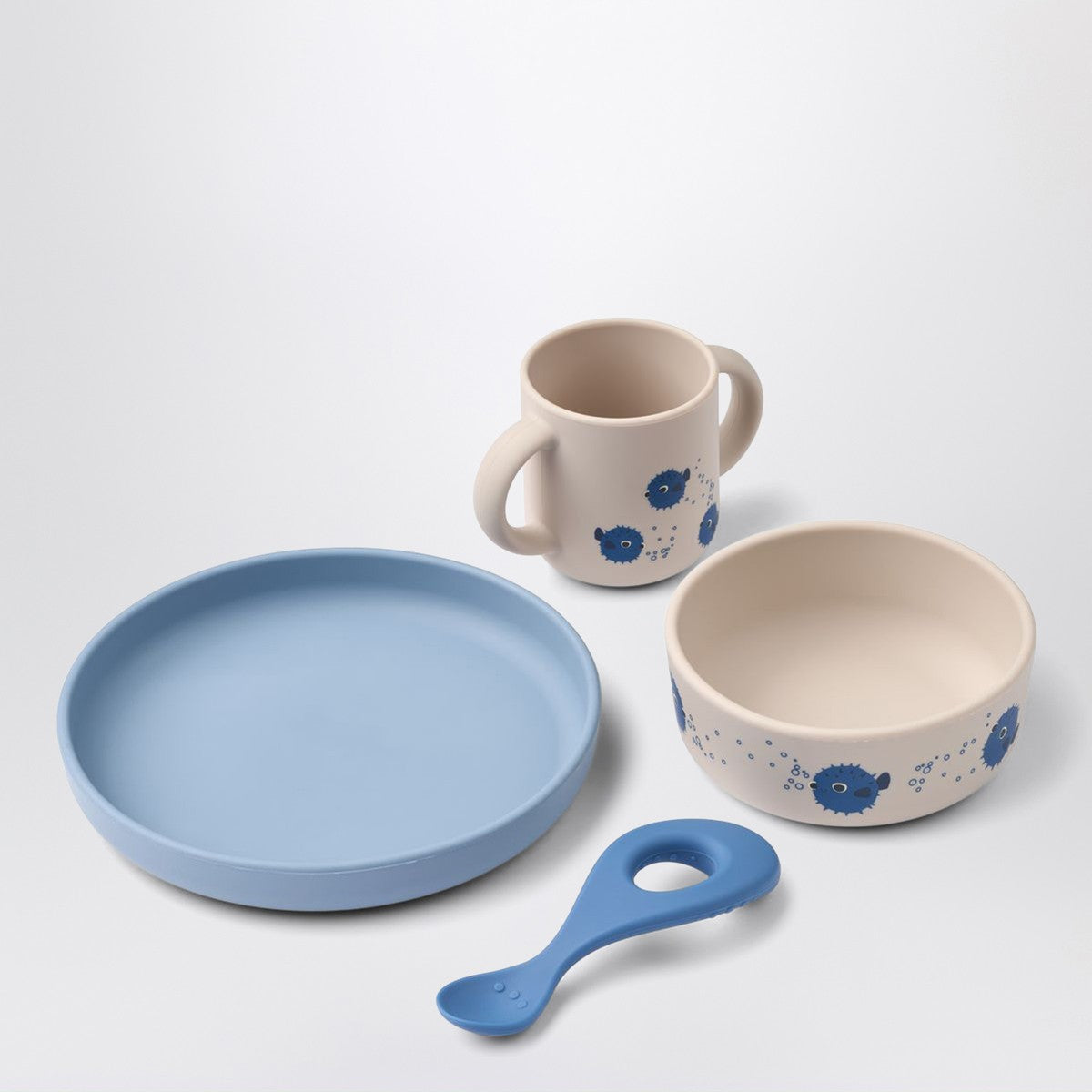 Liewood Liewood Vivi tableware set in light blue/sand Pufferfish