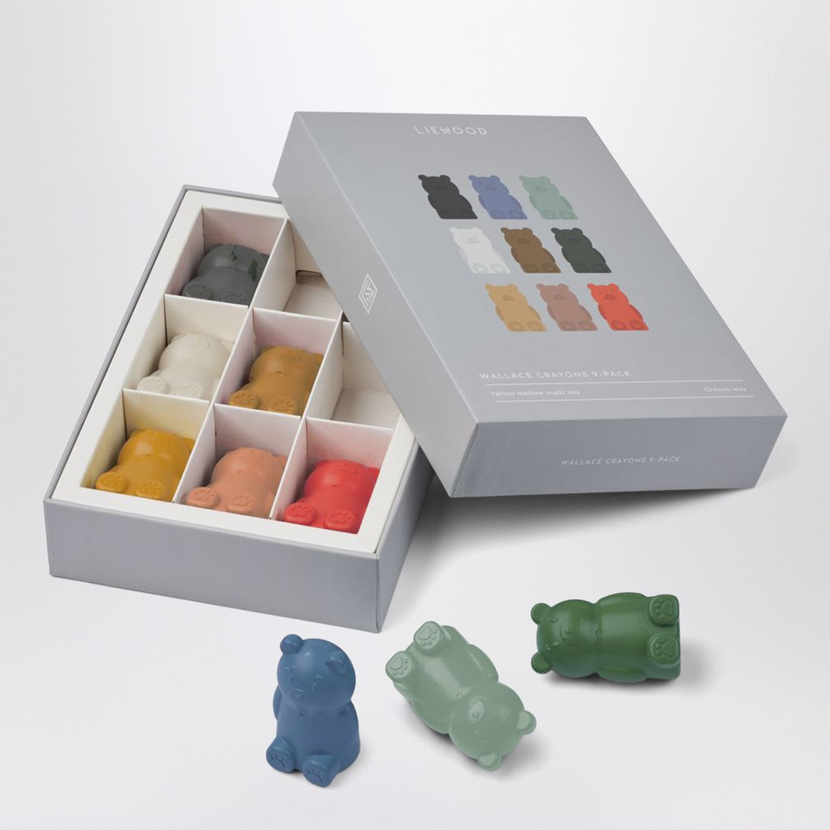 Liewood Liewood Set of nine bear-shaped colored crayons