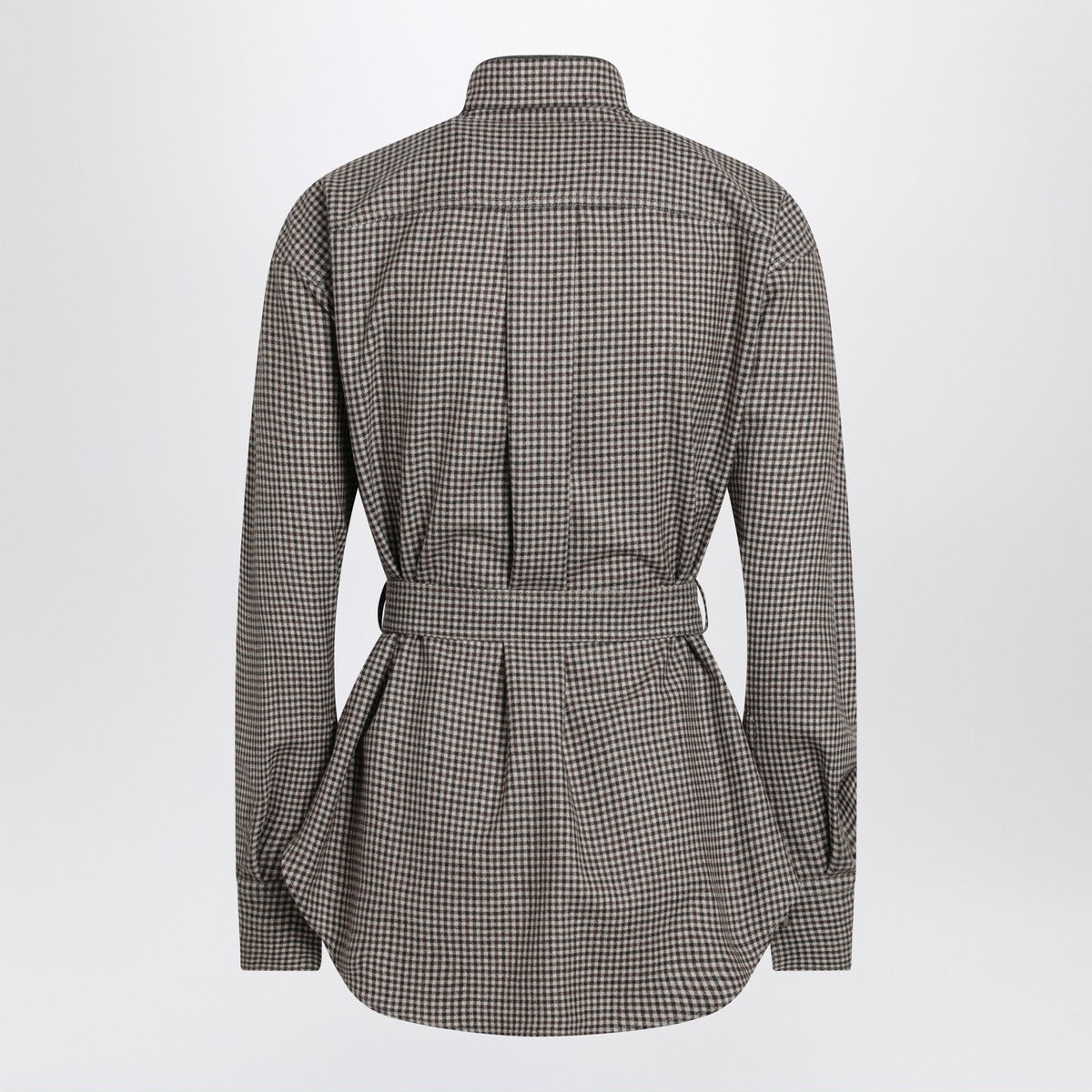Brunello Cucinelli Brunello Cucinelli Check-pattern shirt with belt and Shiny Collar Detail