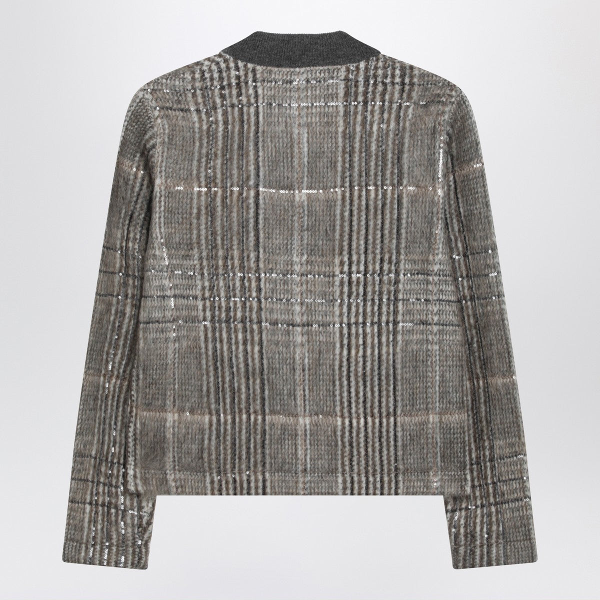 Brunello Cucinelli Brunello Cucinelli Jacquard cardigan with Dazzling Check Embroidery