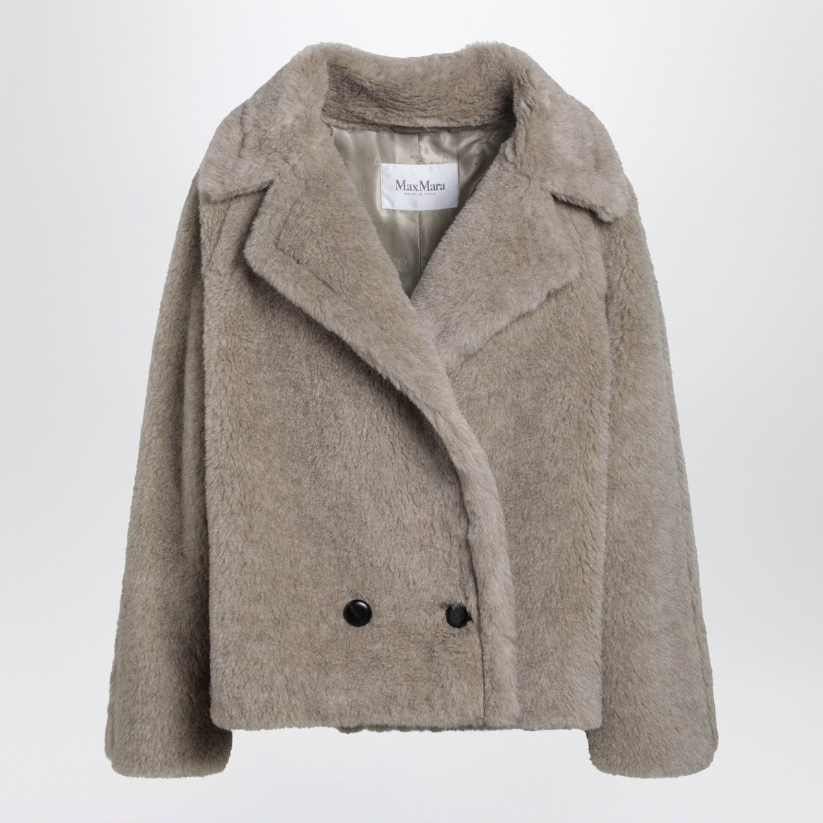 Max Mara Sand-coloured Teddy coat in alpaca and cashmere