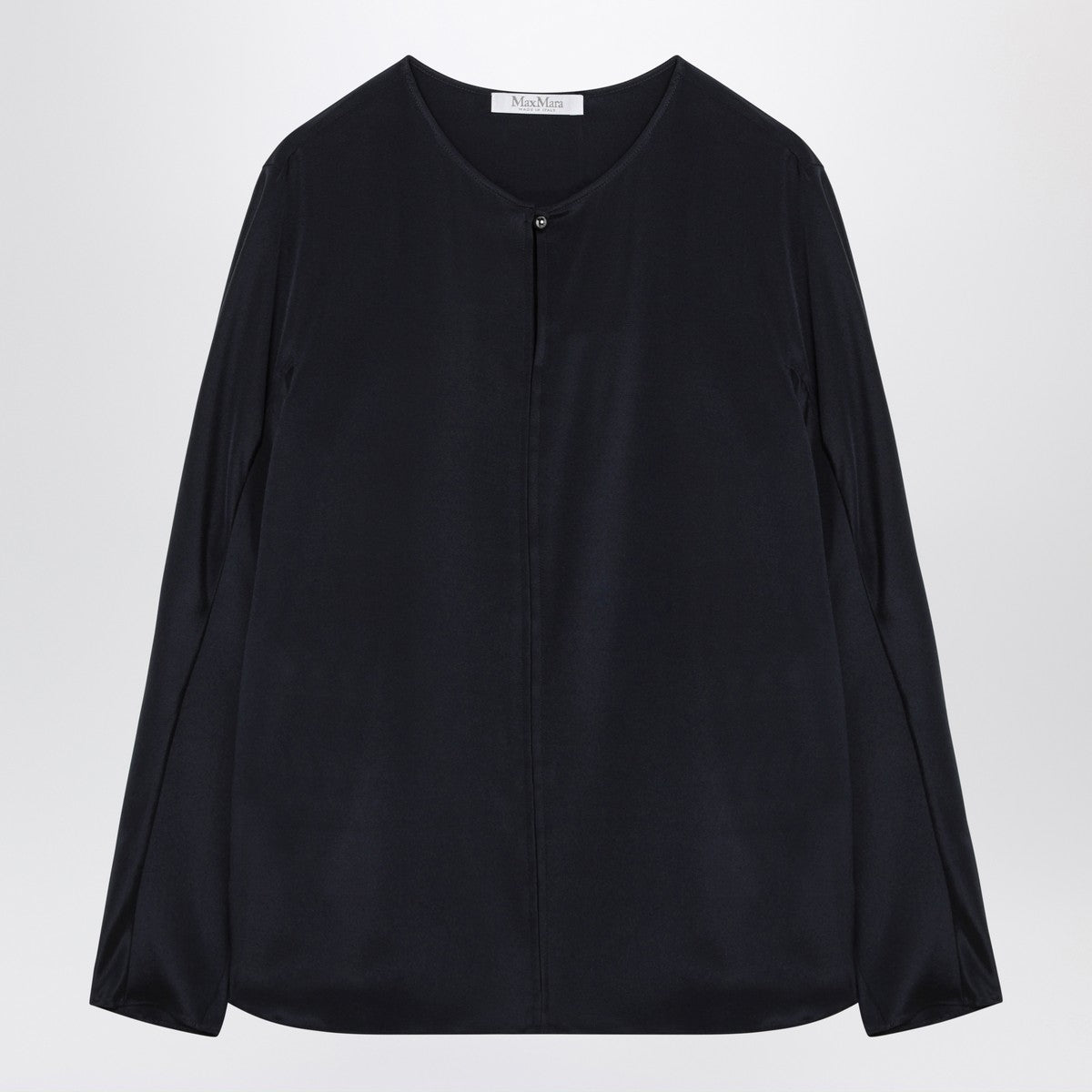 بلوزة ماكس مارا من مزيج الحرير باللون الأزرق الداكن