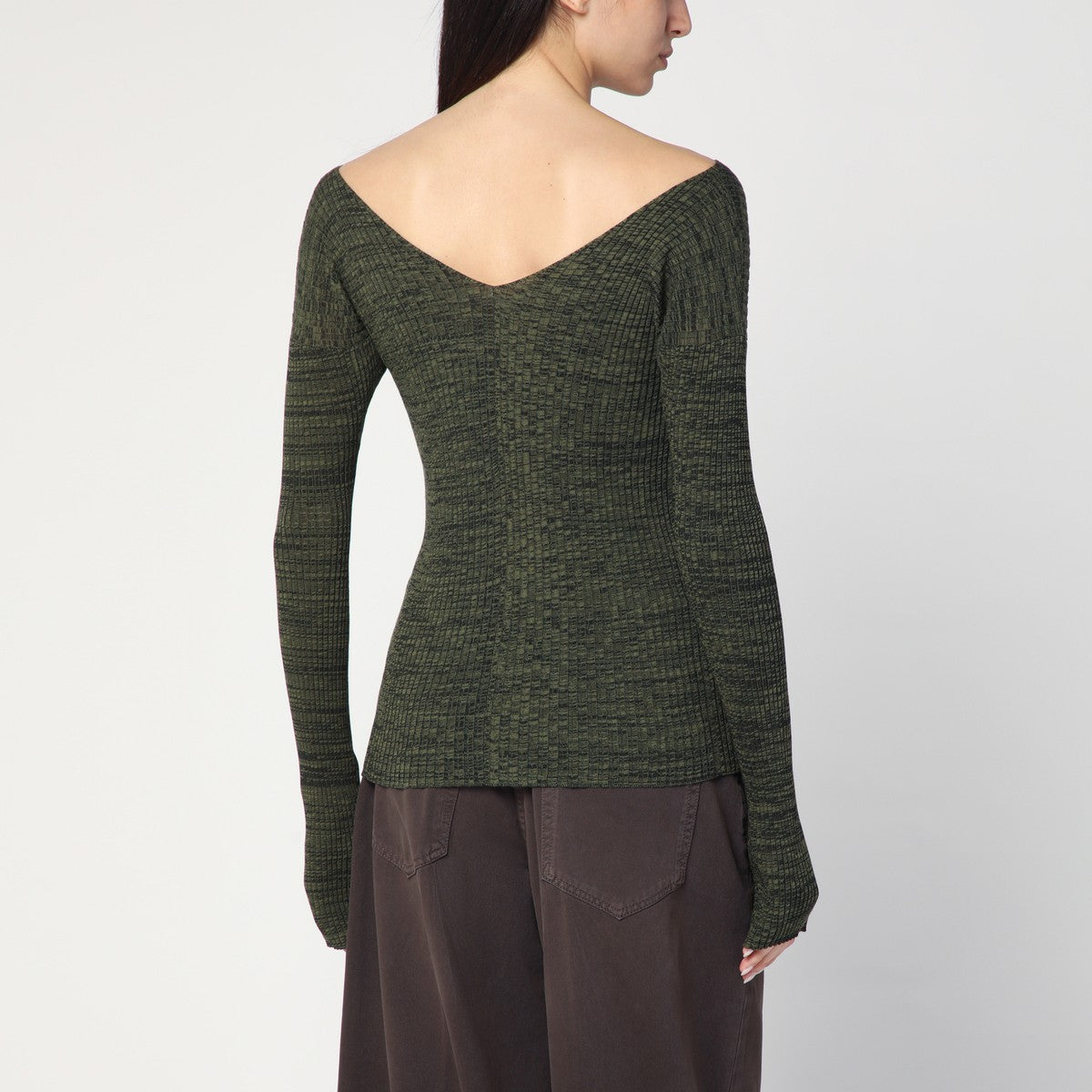 6397 6397 Double-V military green sweater