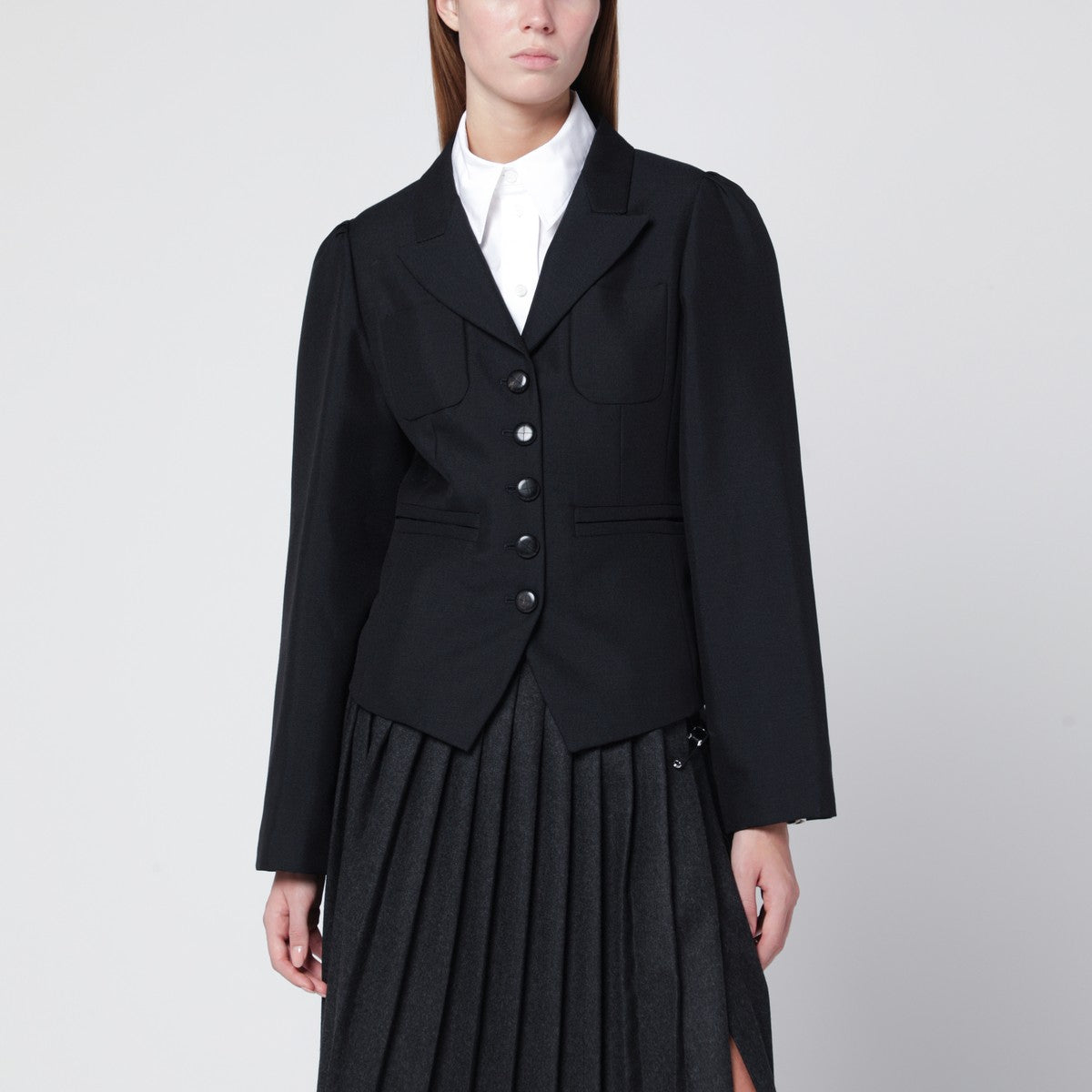 NAMACHEKO NAMACHEKO Black wool-blend jacket