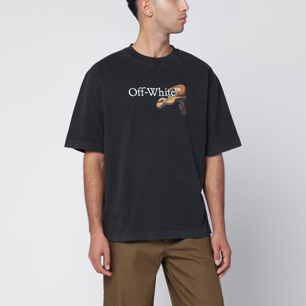 Off White Off White Off-White™ Washed black Cupid Arrow Skate Logo T-shirt