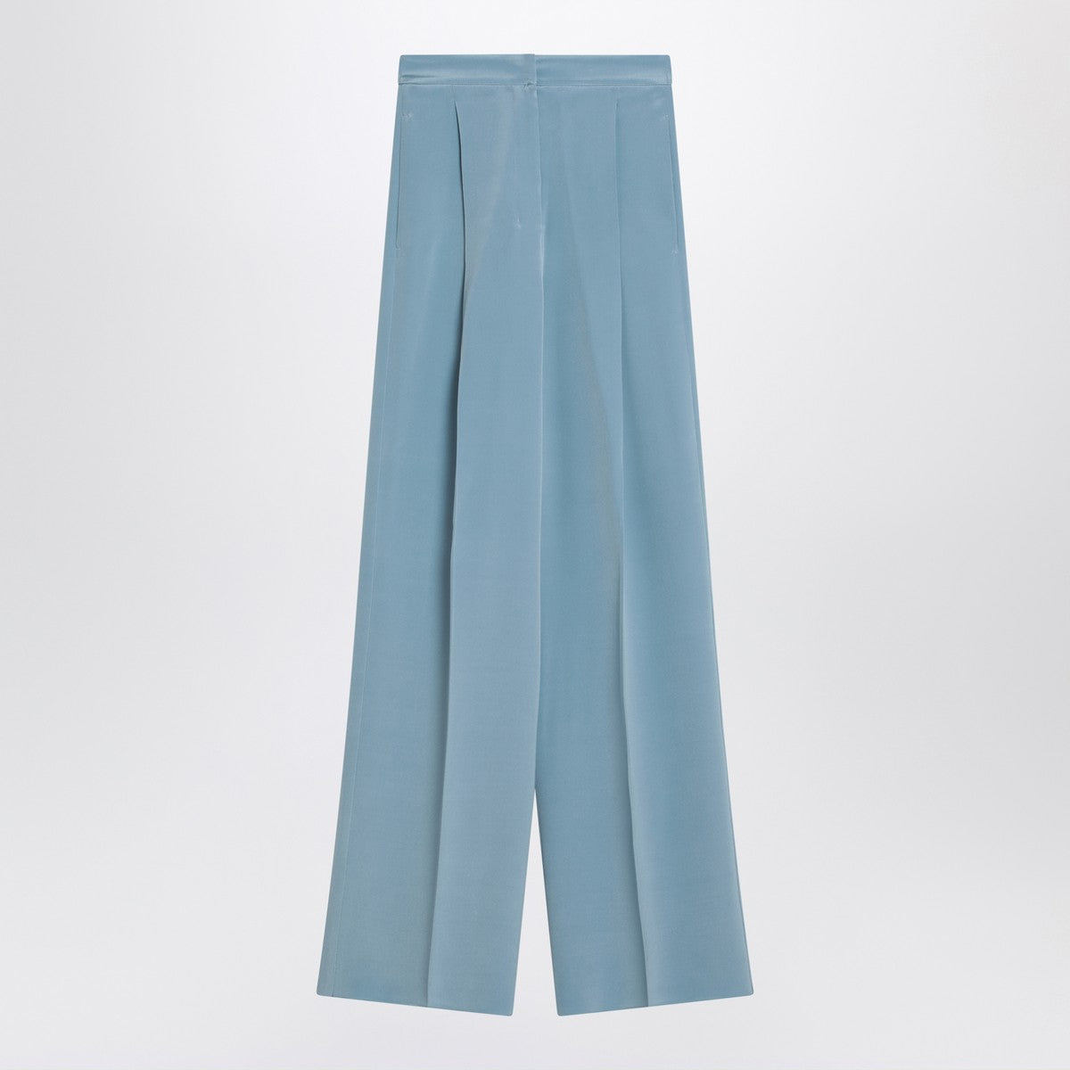 Max Mara Pianoforte Max Mara Pianoforte Wide-leg sky blue trousers in silk