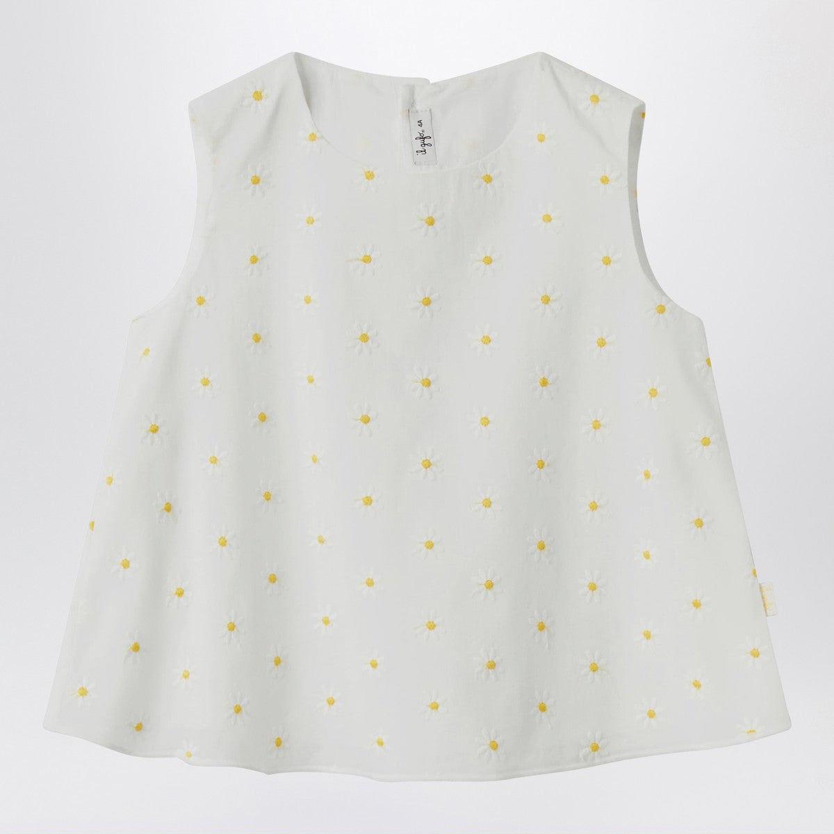 Il Gufo Il Gufo White top with floral embroidery