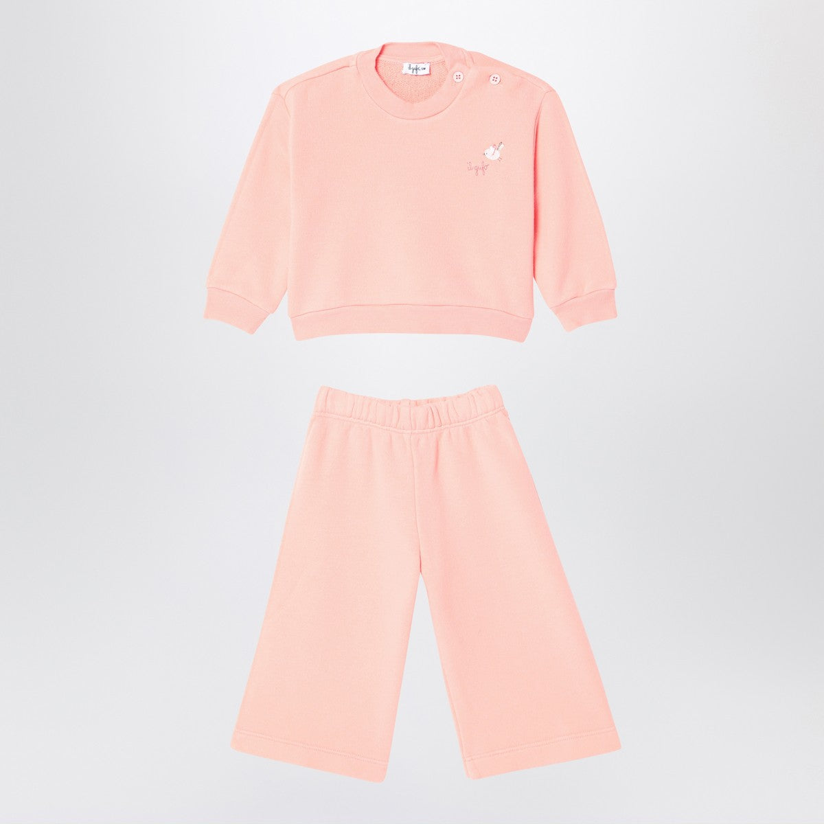 Il Gufo Il Gufo Apricot-coloured set in cotton fleece