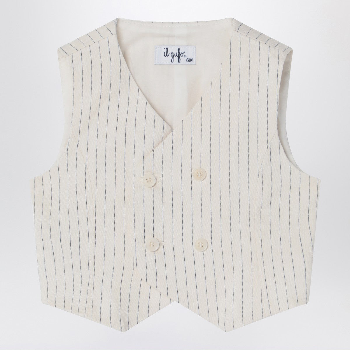 Il Gufo Il Gufo Double-breasted vest in pinstriped cotton