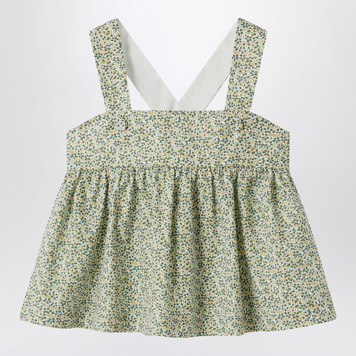 Il Gufo Il Gufo Forest green top in Liberty fabric
