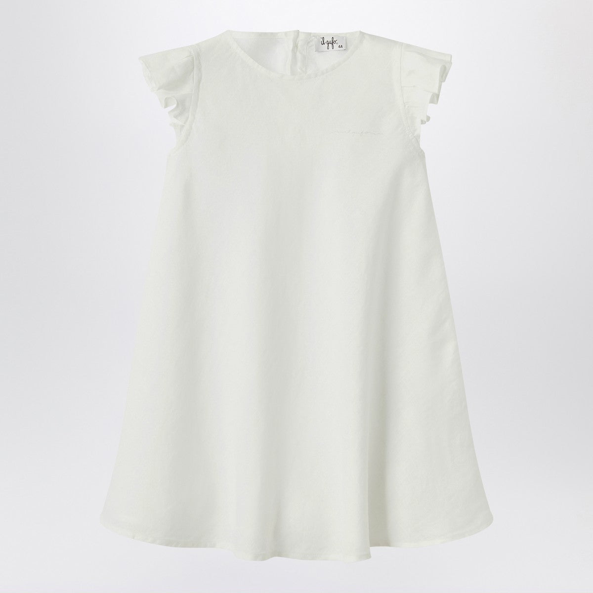 Il Gufo Il Gufo White linen dress with ruffles