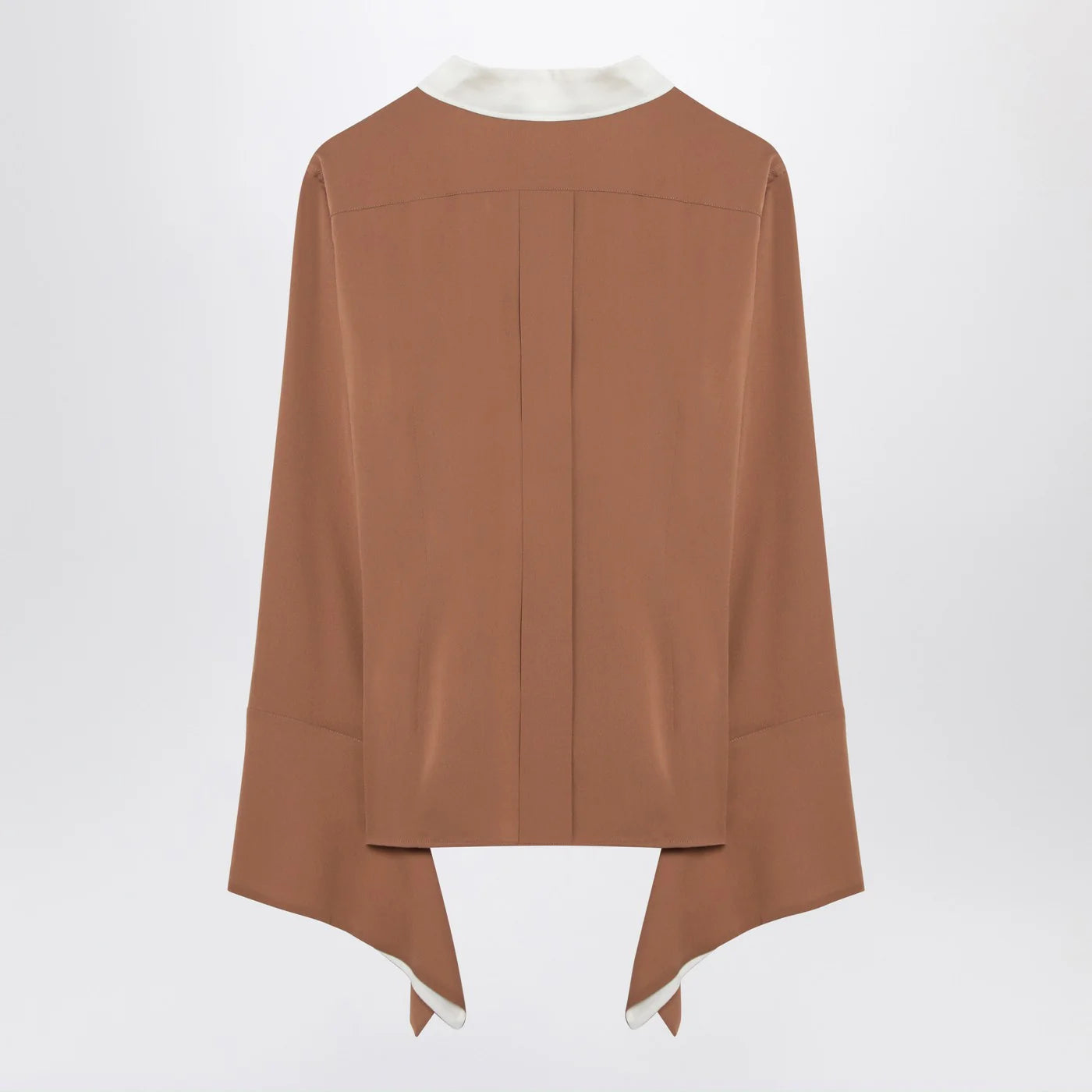 Max Mara Camel silk colour-block shirt
