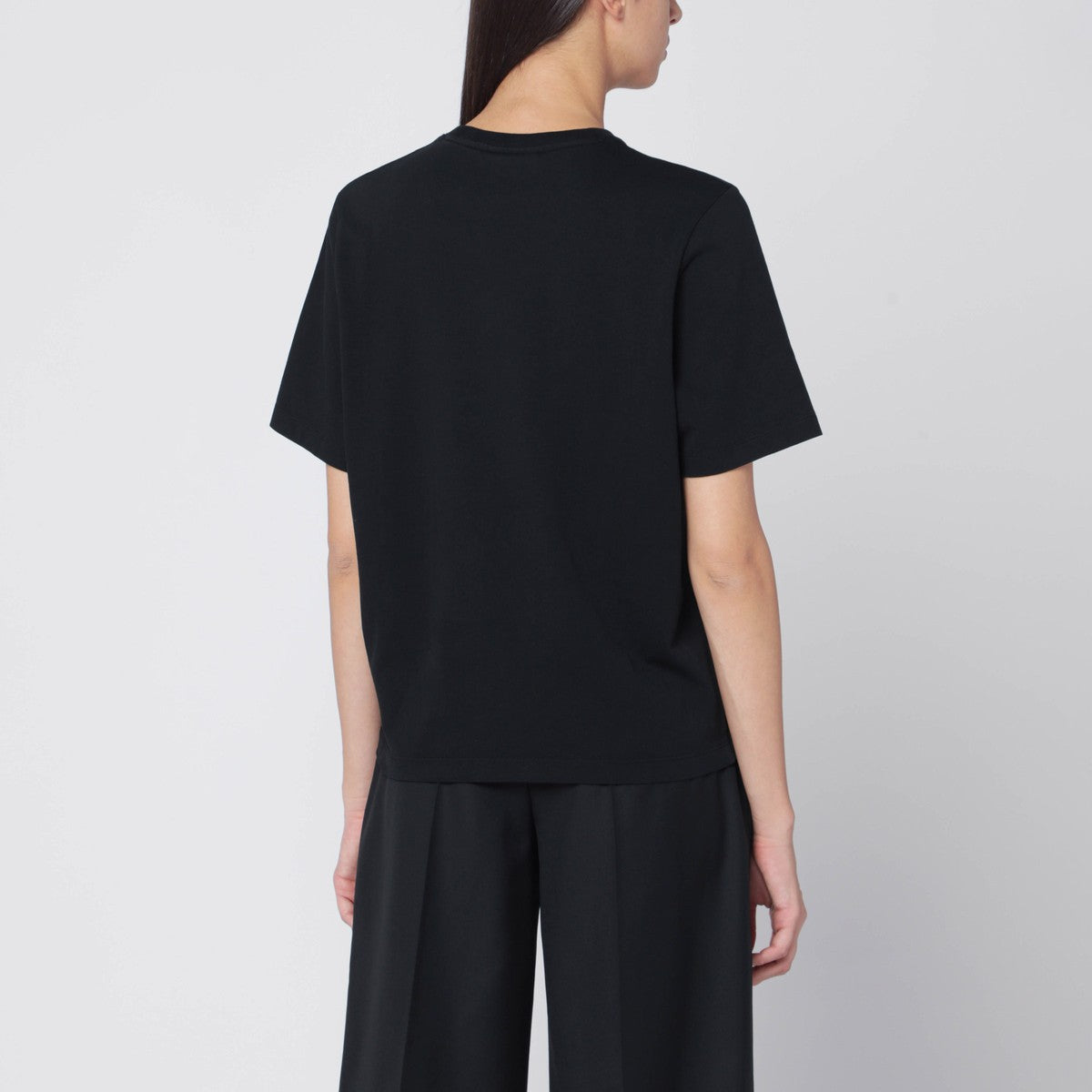 Maison Kitsuné Maison Kitsuné Black T-shirt with logo patch