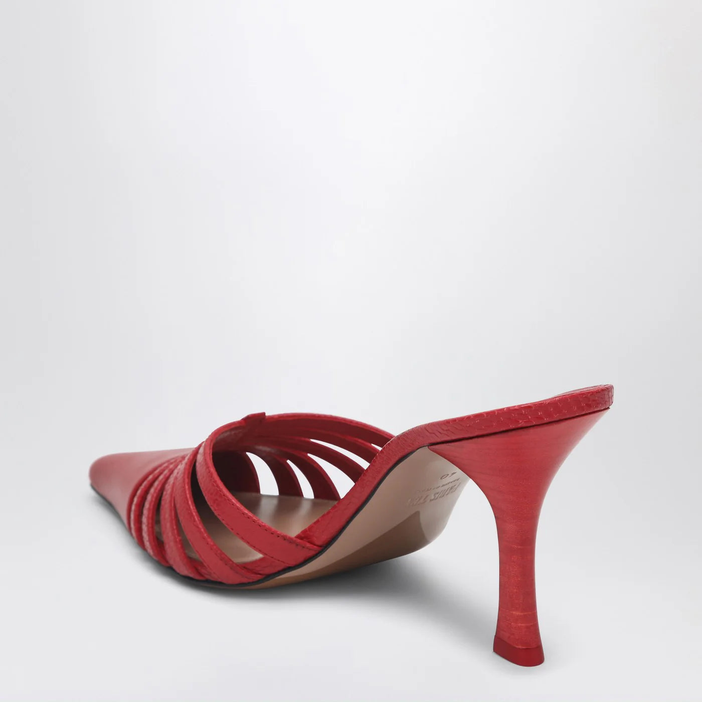 Paris Texas Red leather mule Nadia