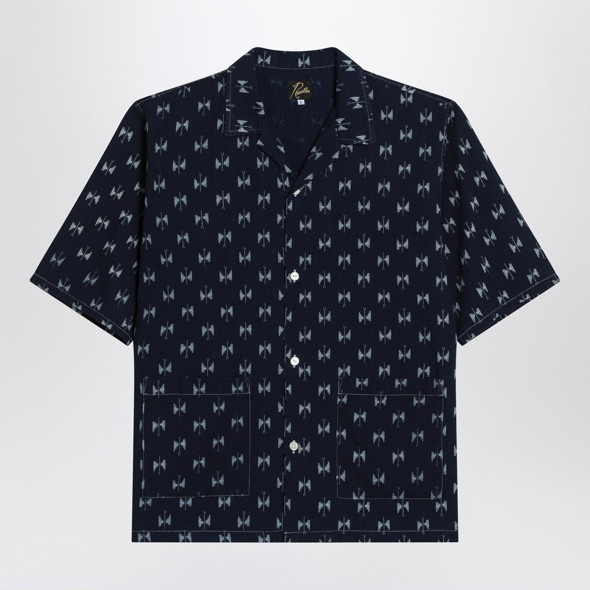 Needles Needles Blue denim shirt with bow ties