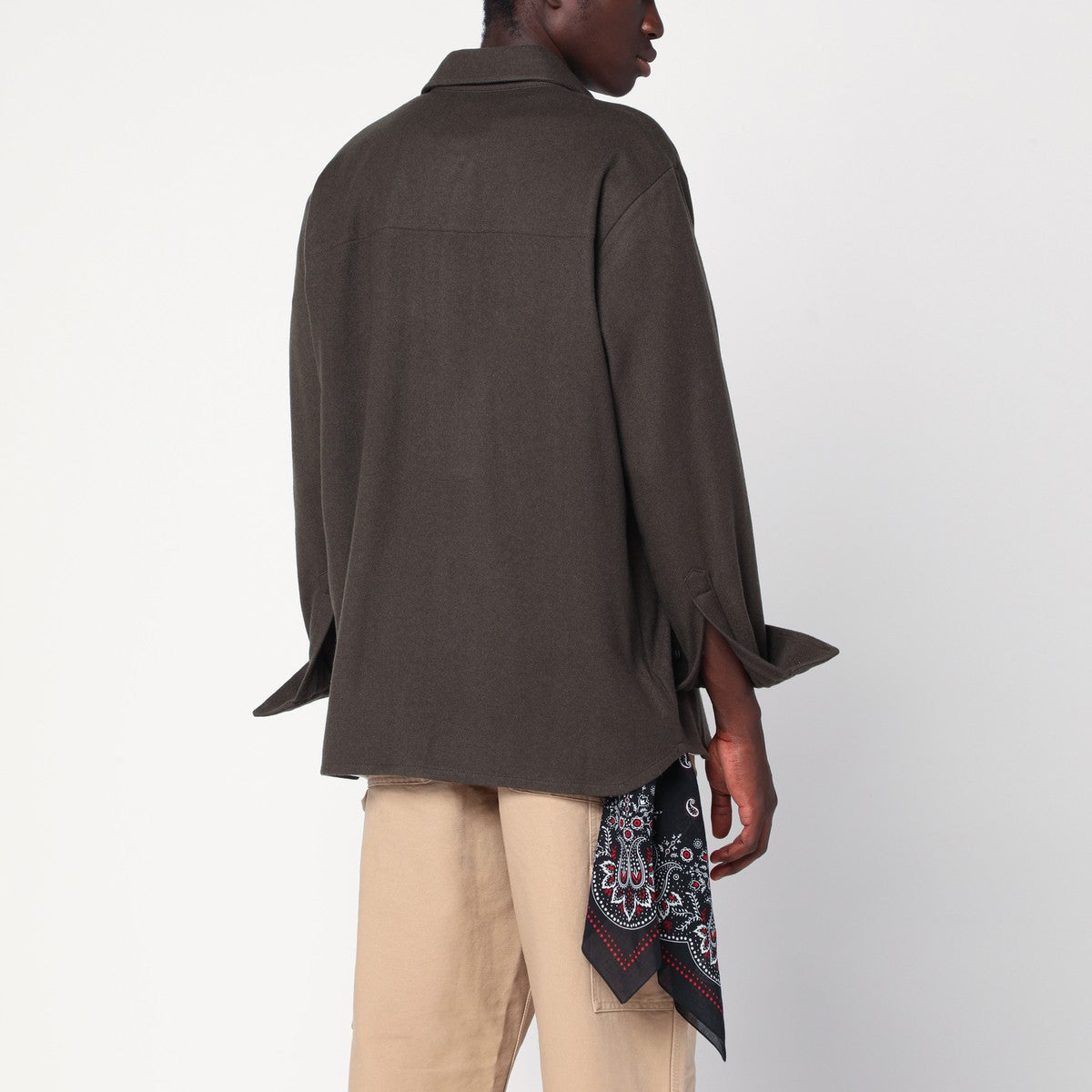 Destin Destin Military green wool shirt