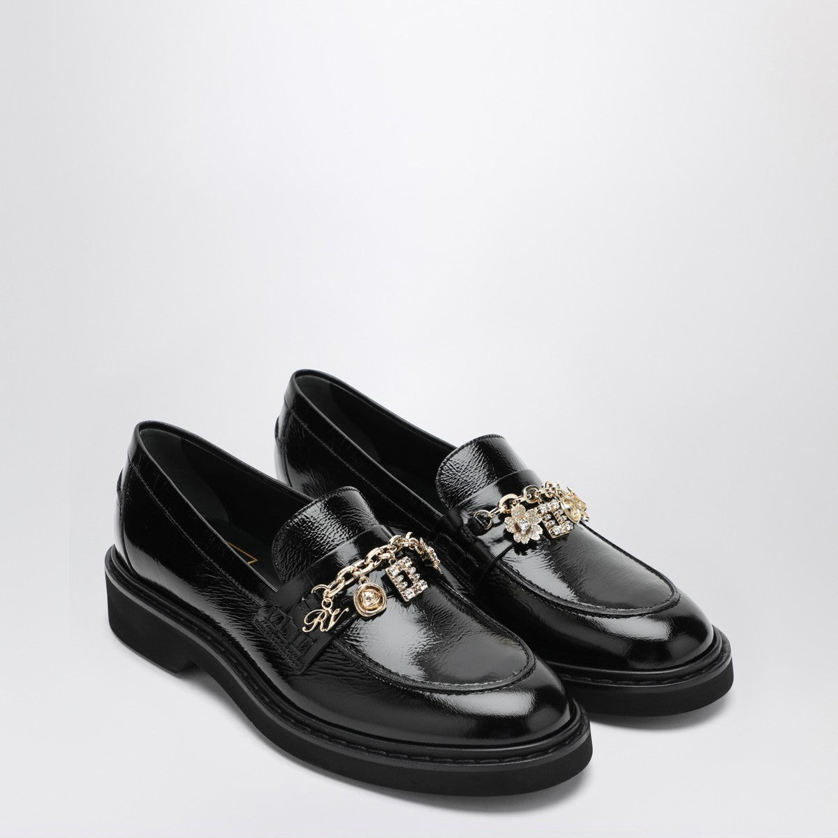 Roger Vivier ROGER VIVIER Black patent leather Viv'' Rangers loafer