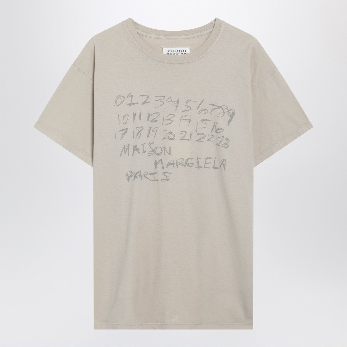 Maison Margiela Maison Margiela Numeric sand-coloured cotton T-shirt