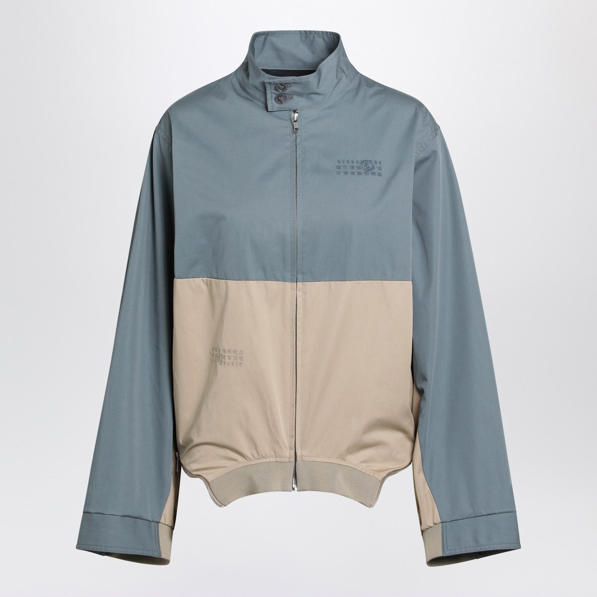 MM6 Maison Margiela MM6 Maison Margiela Blue-grey/beige double-breasted jacket