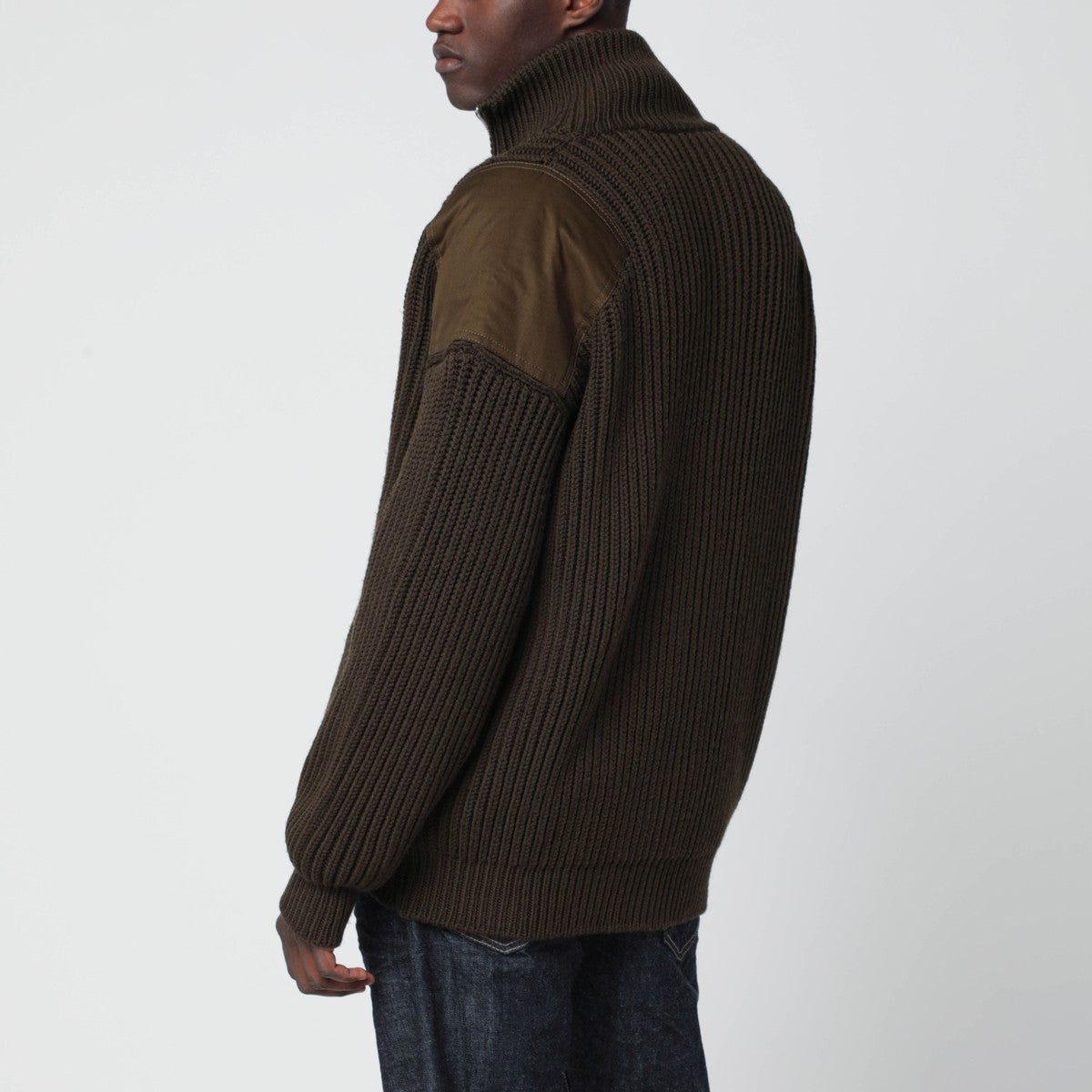 Magliano X D2 Magliano X D2 Military green wool zip-up cardigan