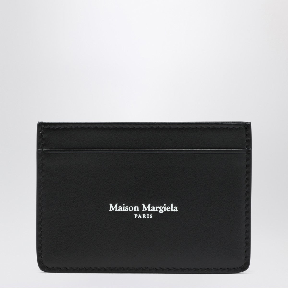 Maison Margiela Maison Margiela Black leather cardholder with logo