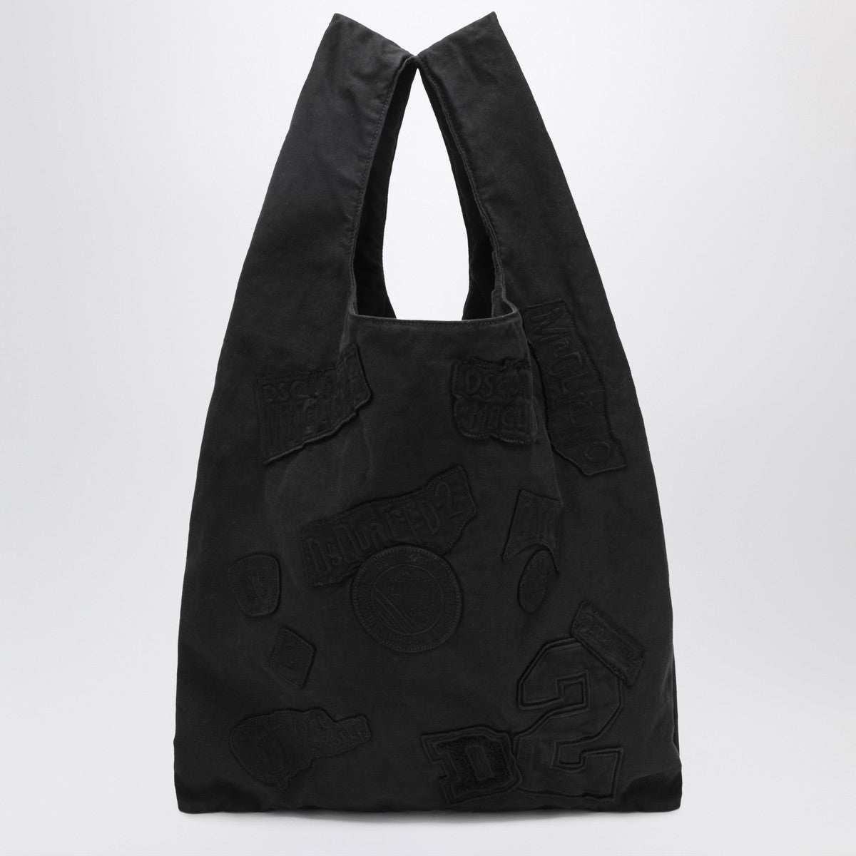 Magliano X D2 Magliano X D2 Black canvas tote with patches