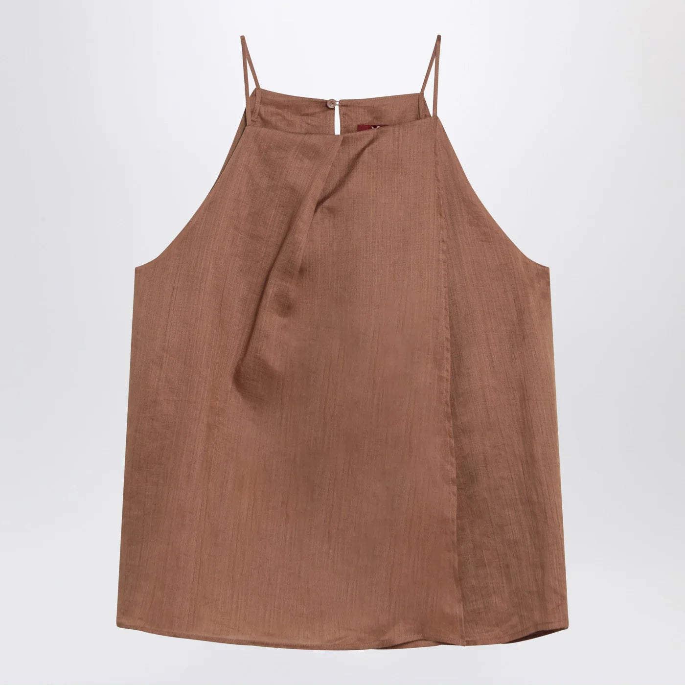 Max Mara Studio Tobacco-coloured ramie gauze top