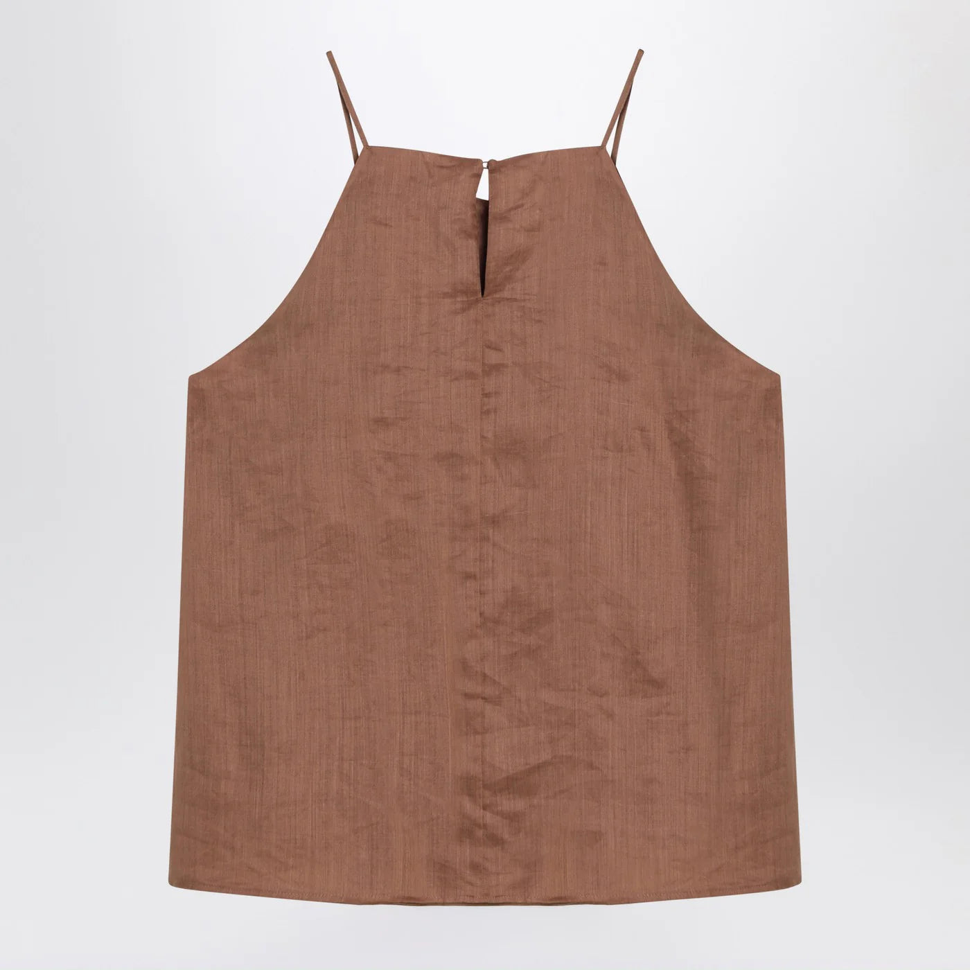 Max Mara Studio Tobacco-coloured ramie gauze top