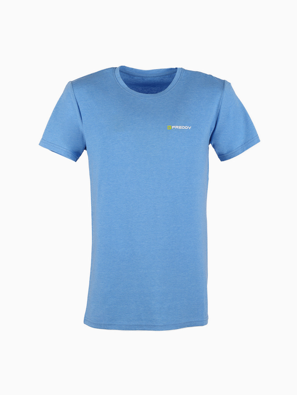 Freddy Men’s Sky Blue Round Neck T-Shirt front view