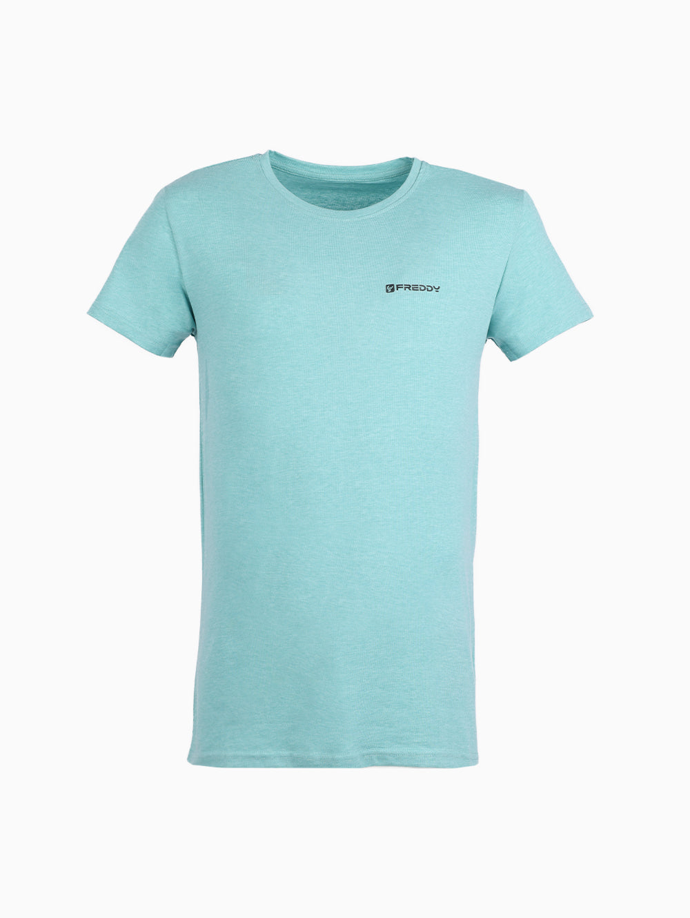Freddy Round Neck T-Shirt Light Aqua – Men’s Slim Fit Cotton Tee