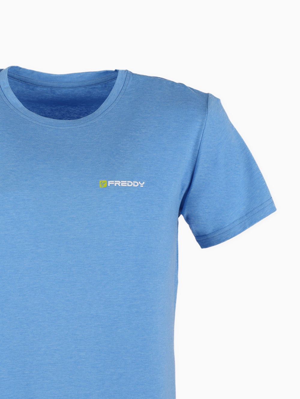 Freddy Men’s Sky Blue Round Neck T-Shirt logo close-up