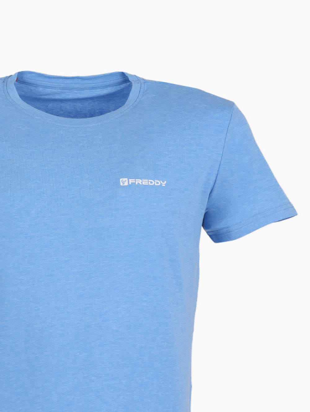 Freddy Men’s Blue Round Neck T-Shirt – Logo Close-Up