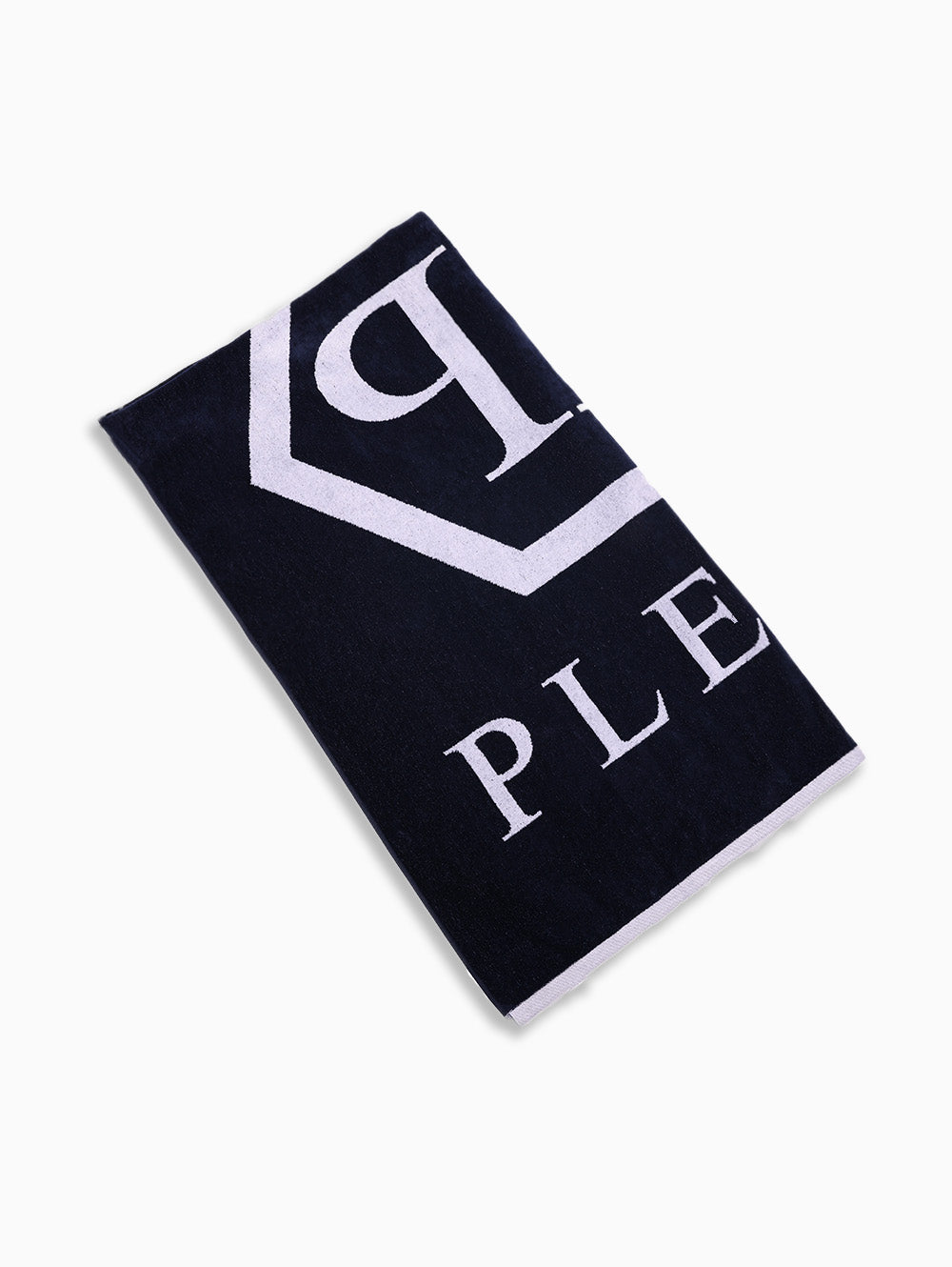 Navy Philipp Plein beach towel with signature skull logo