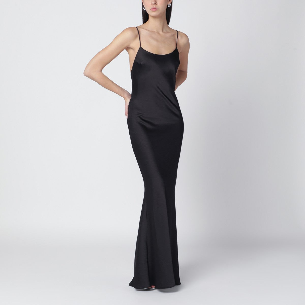 The Andamane The Andamane Black Ninfea dress with back draping