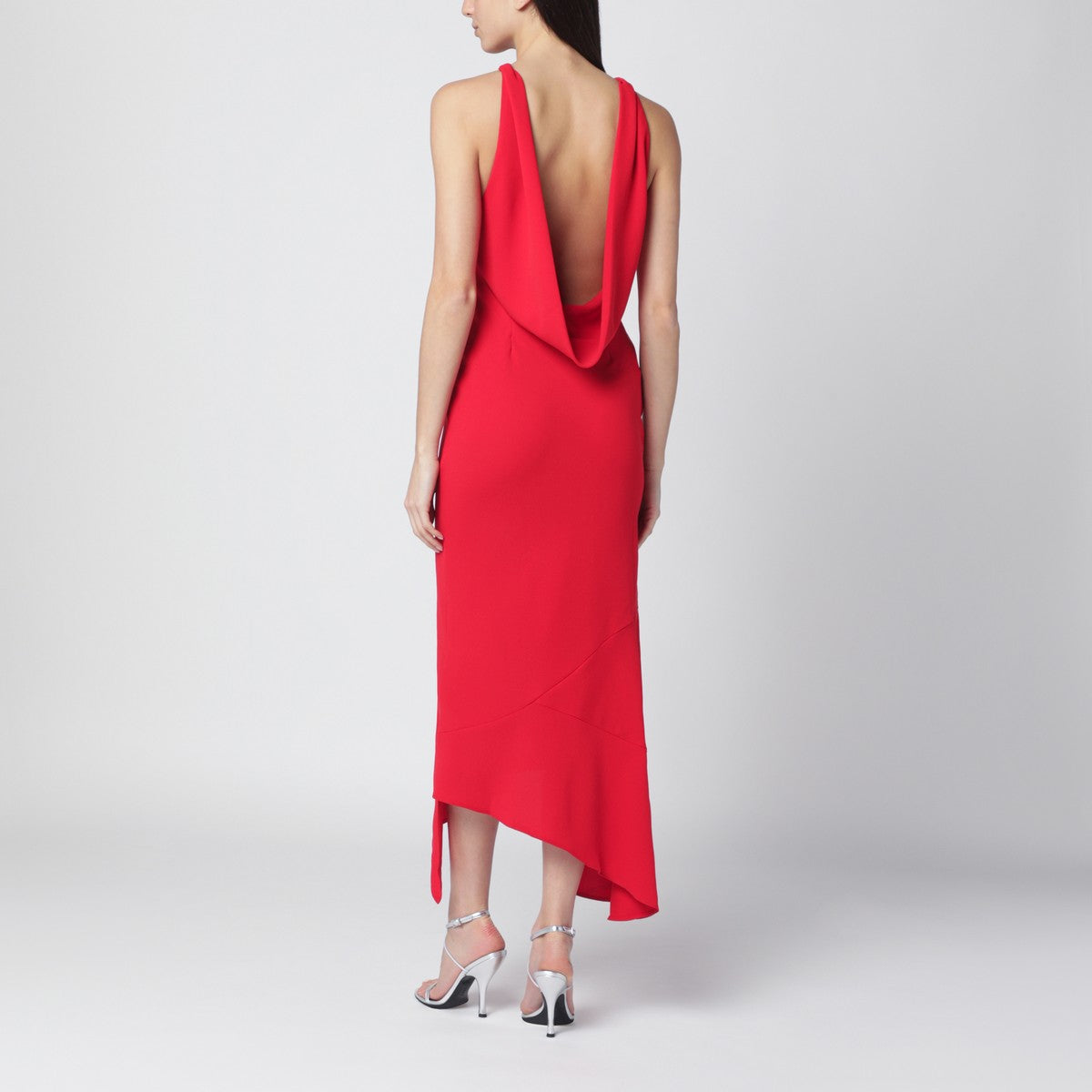 The Andamane The Andamane Red Carmen open-back dress