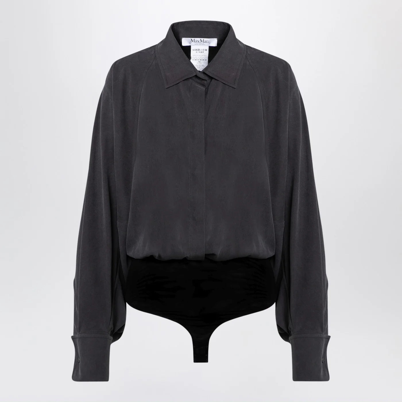 Max Mara Max Mara Anthracite grey silk body shirt