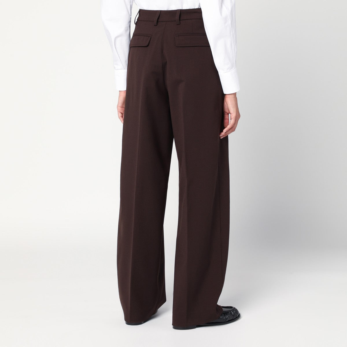 TheLatest TheLatest Wide-leg brown wool blend trousers