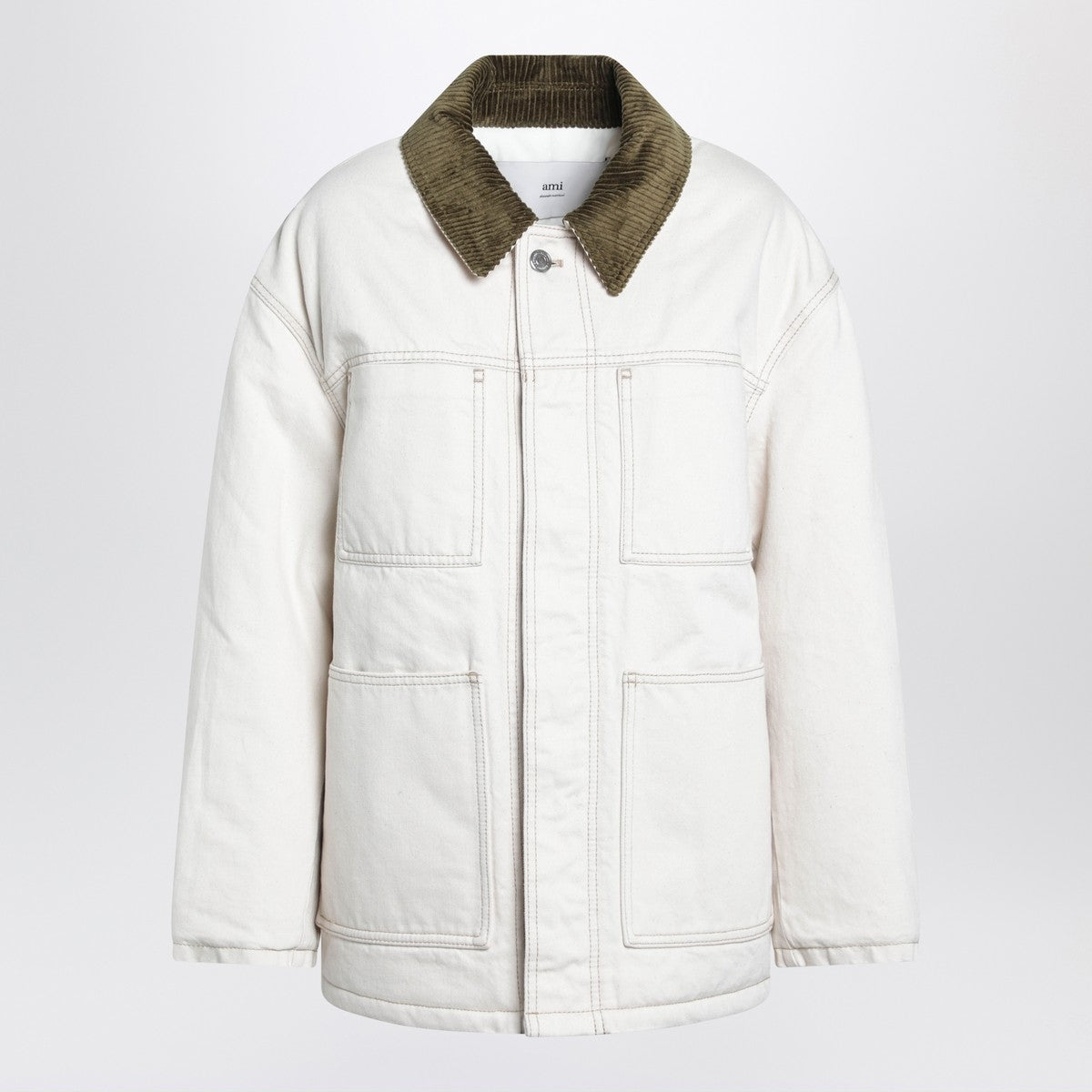 Ami Paris Ami Paris Ivory padded worker cotton jacket