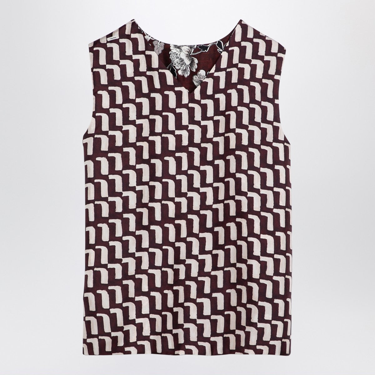 MAX MARA TIMELESS MAX MARA TIMELESS Reversible patterned silk camisole top