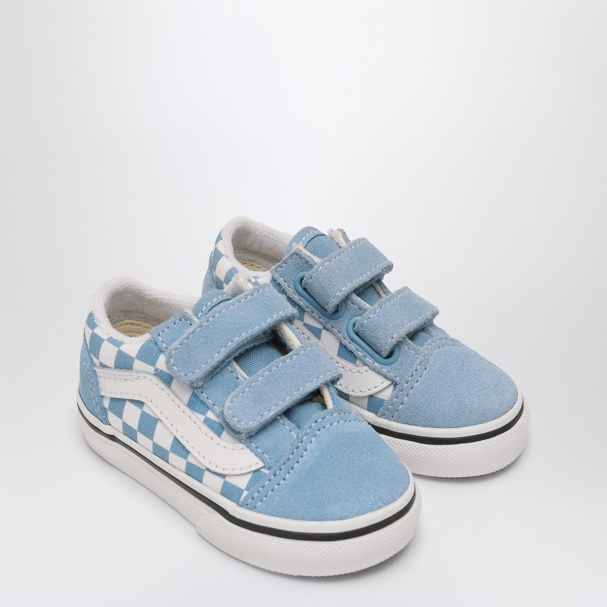 Vans VANS White/Blue Old Skool Sneakers with Check Pattern