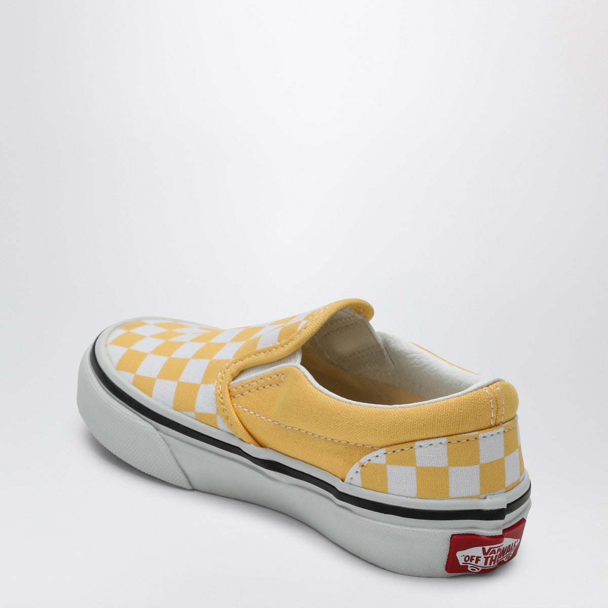 Vans VANS White/yellow slip-on sneaker with Check pattern