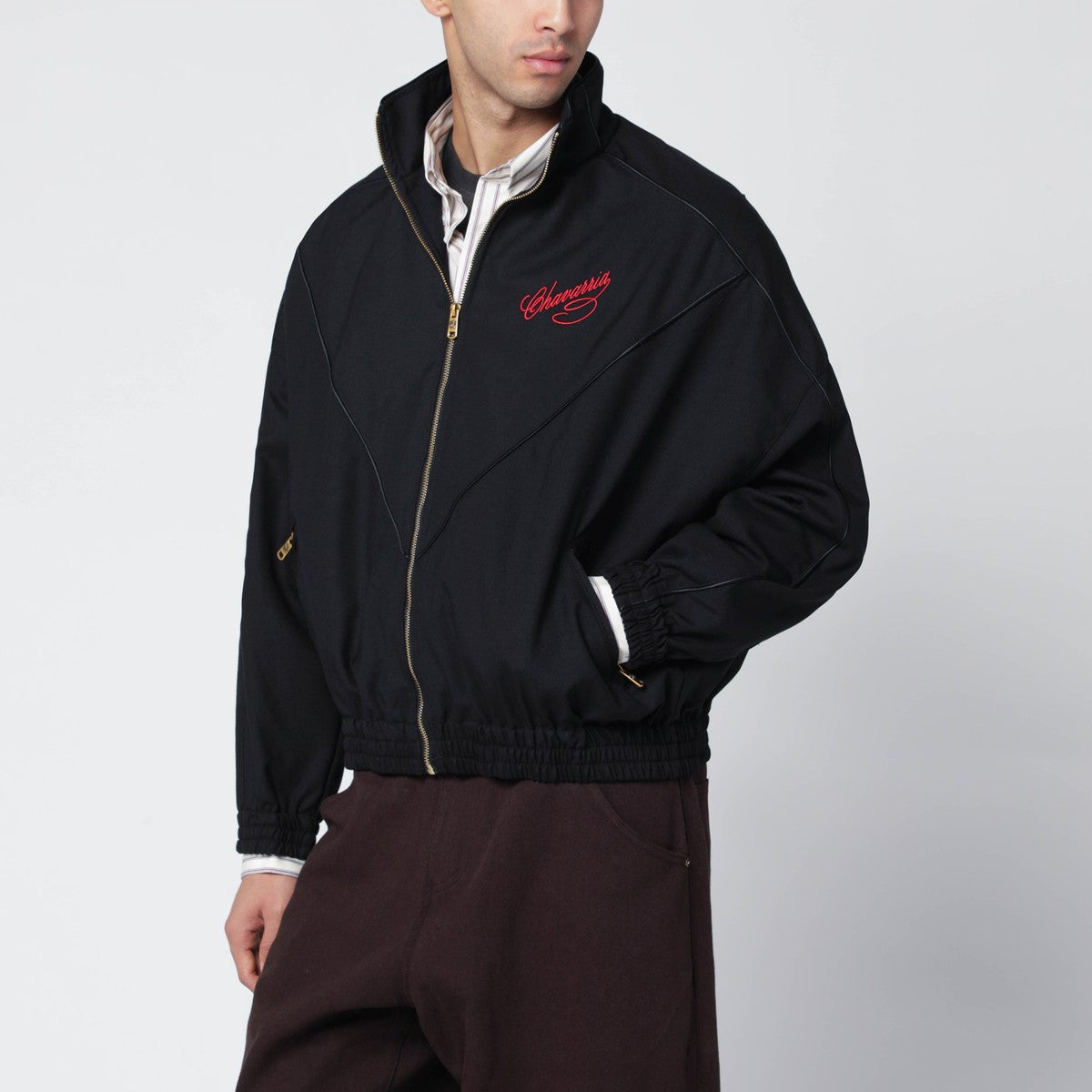 Willy Chavarria Willy Chavarria Black wool bomber jacket
