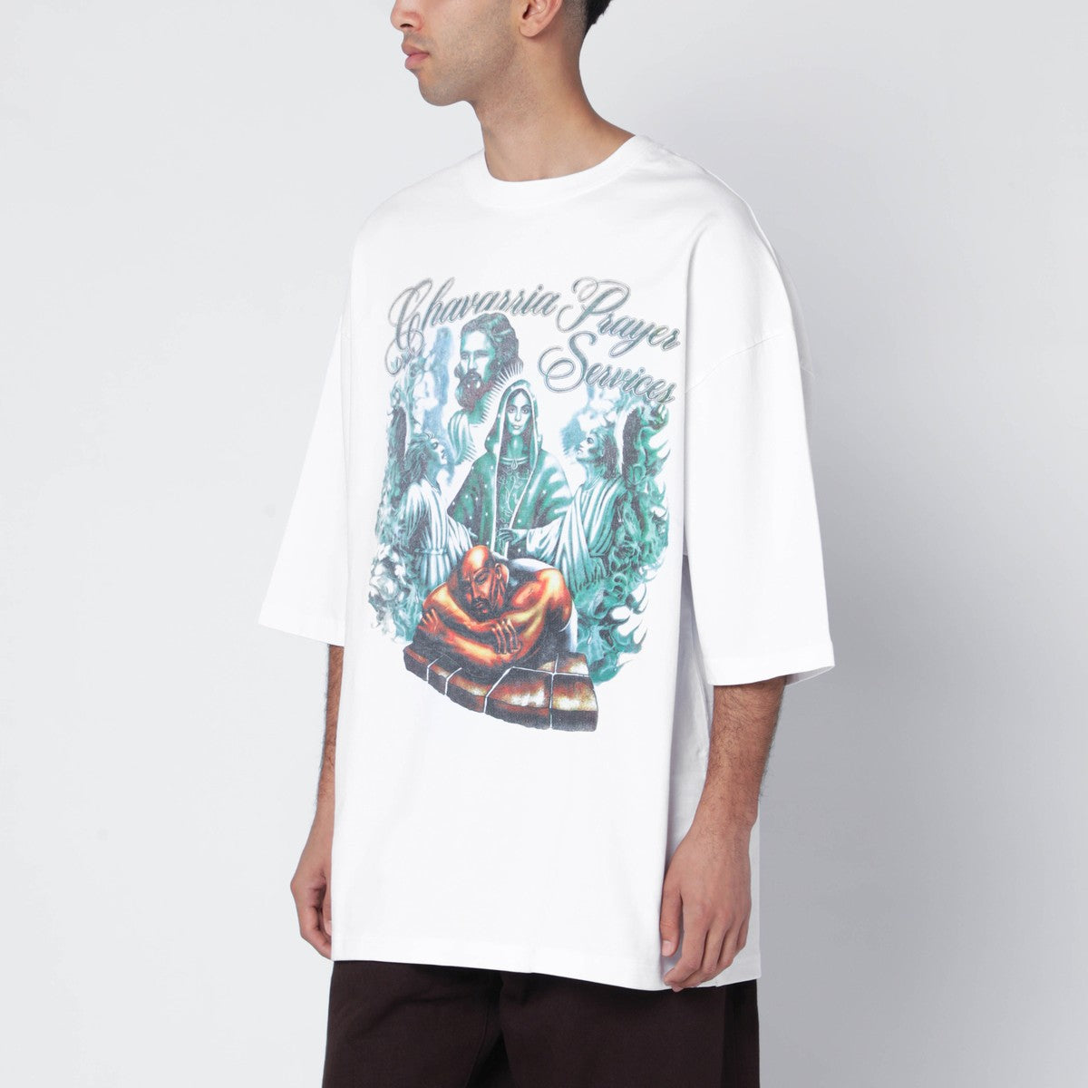 Willy Chavarria Willy Chavarria White Chavarria Prayer Services T-shirt