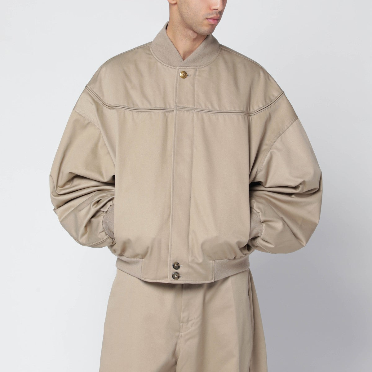Willy Chavarria Willy Chavarria Gas Station beige cotton-blend bomber jacket
