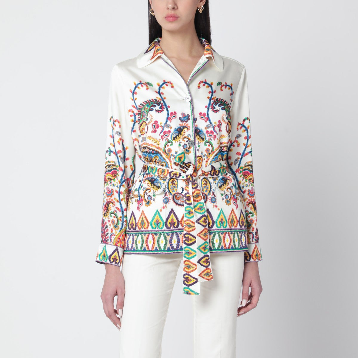 Etro ETRO Paisley-print belted shirt jacket
