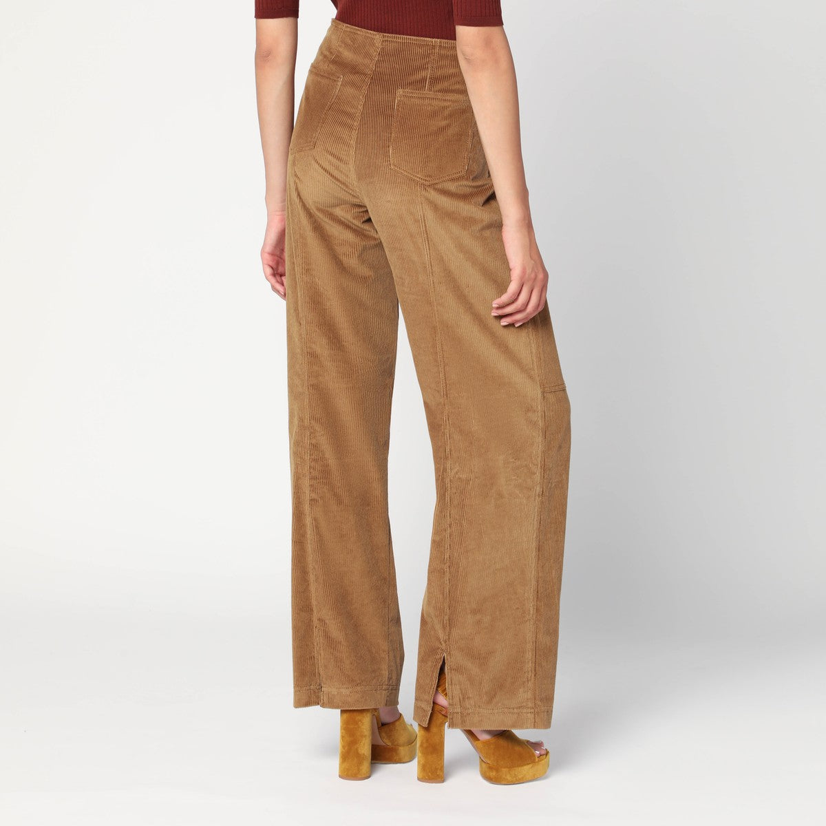 Etro ETRO Brown velvet palazzo pants