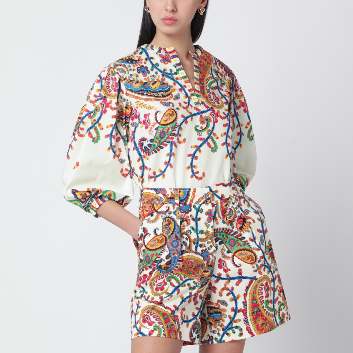 Etro ETRO White blouse with Paisley print