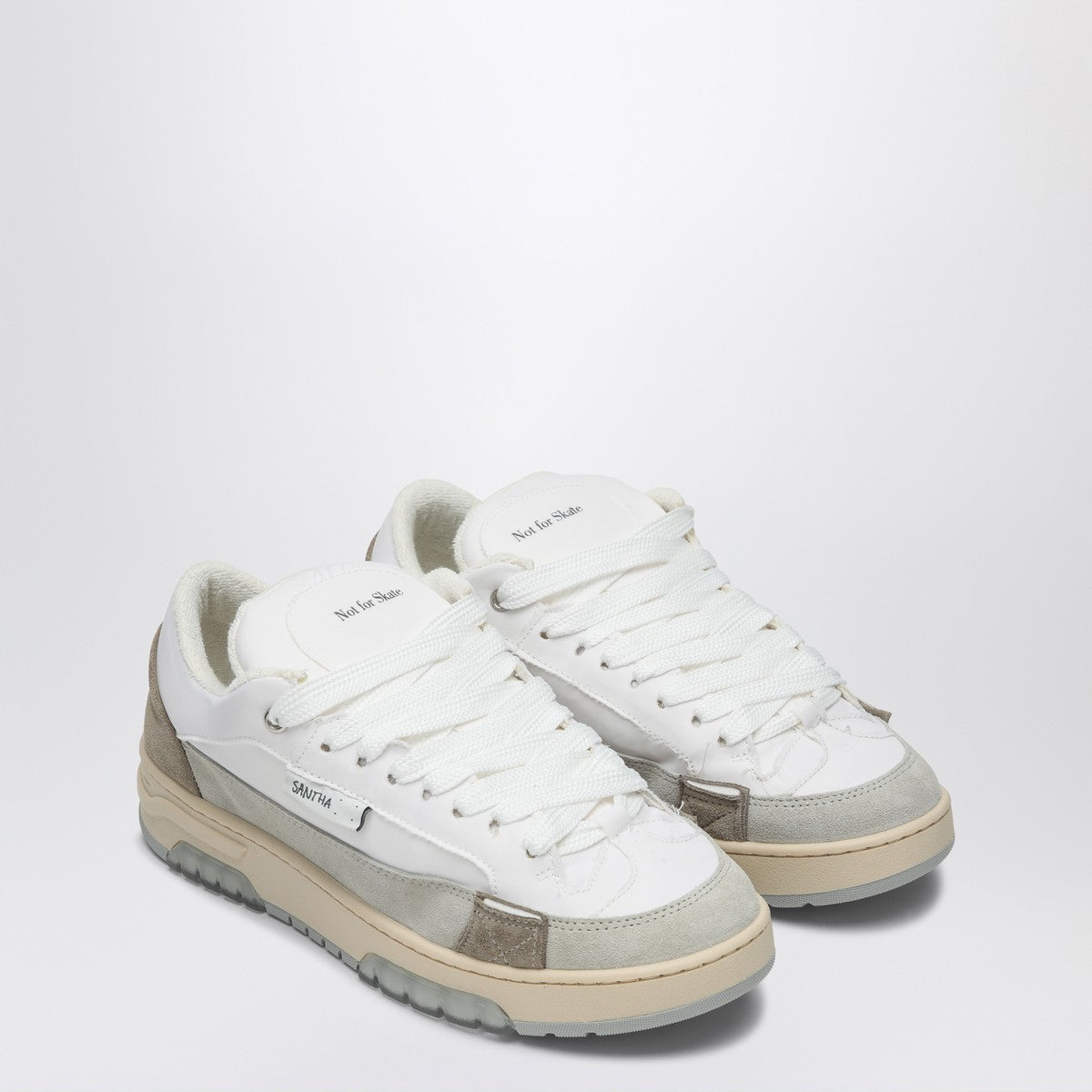 Santha Santha White/grey colour-block sneaker