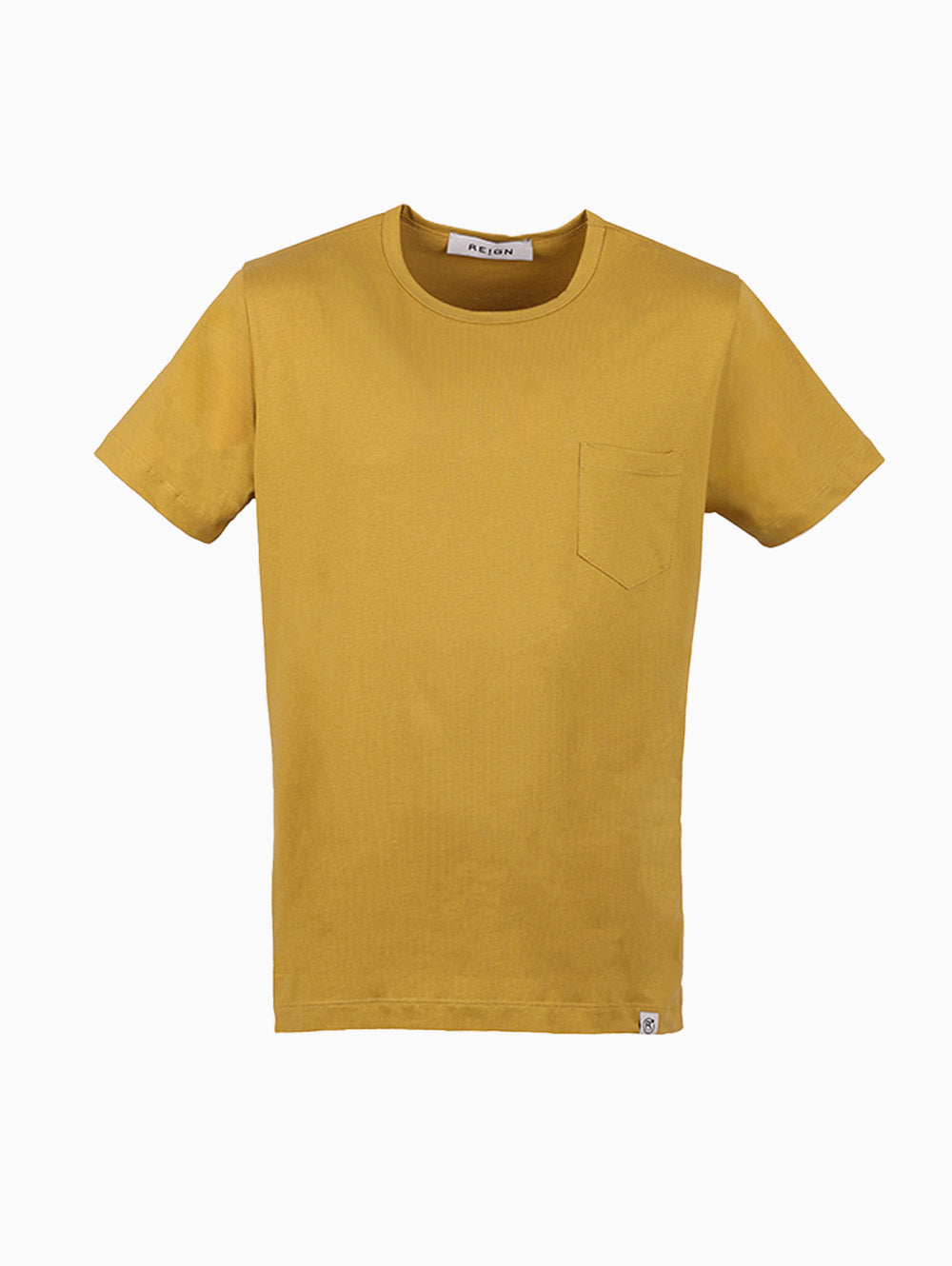 Front view of Reign Italia Mustard T-Shirt for men