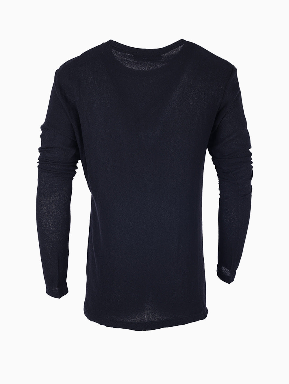 LA HAINE Men’s Black Knit Sweater – Italian minimalist design with long sleeves, available at Luxe Marca